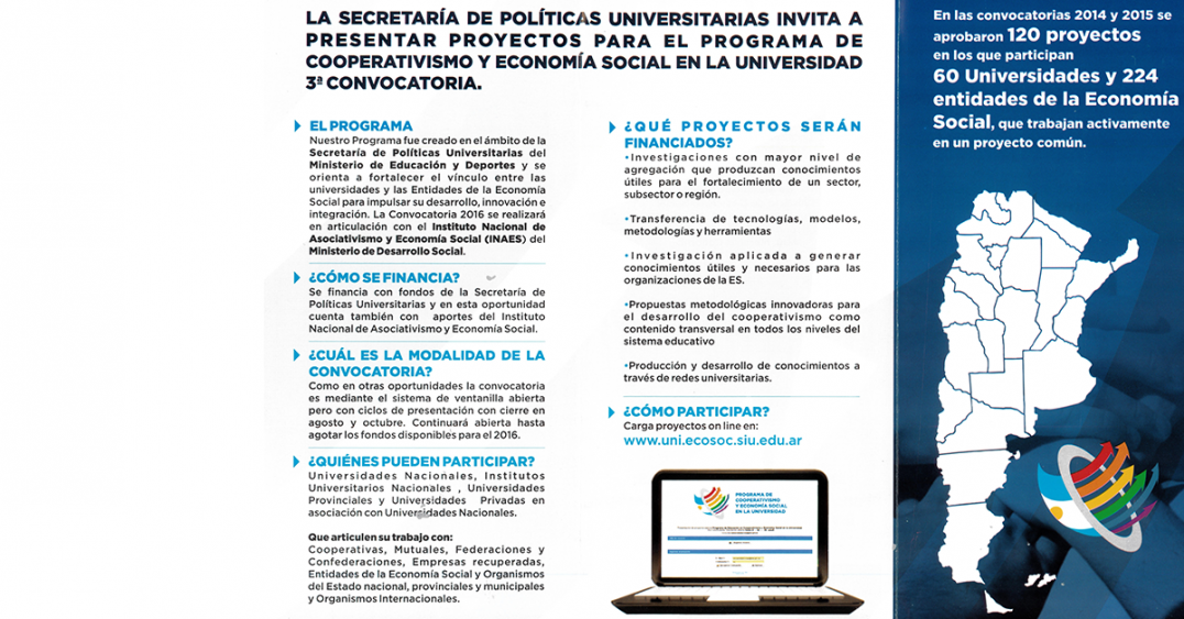 imagen Programa de Cooperativismo y Economia Social en la Universidad
