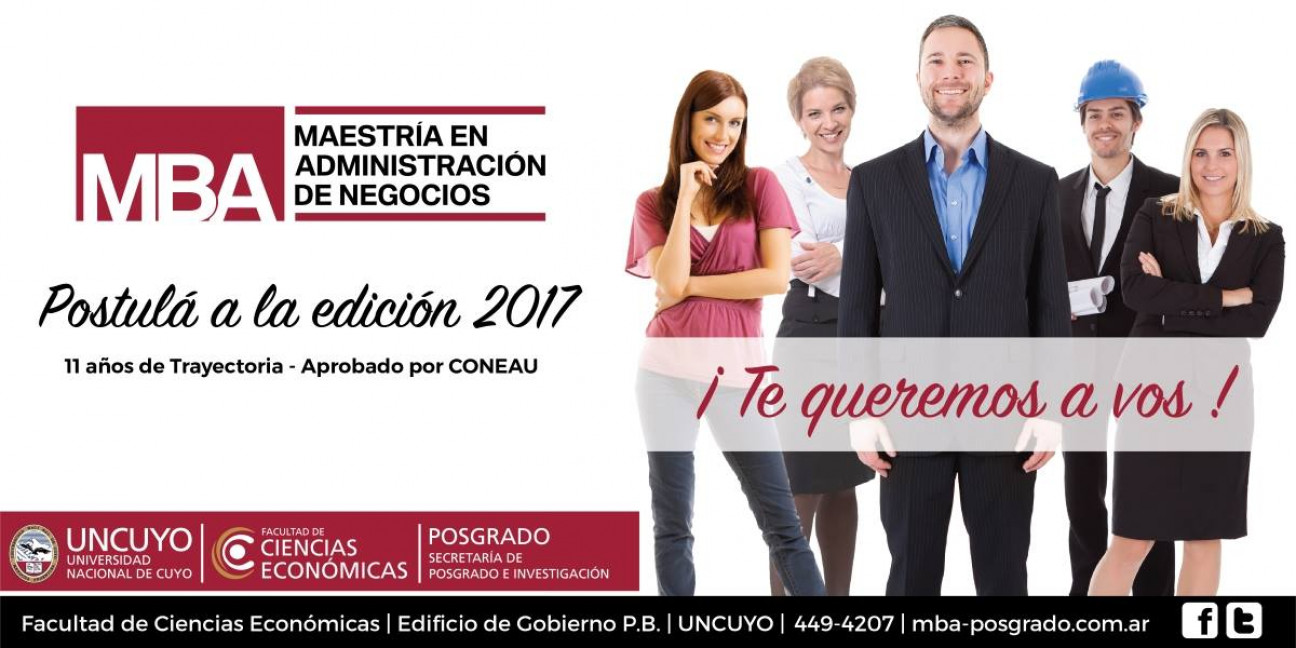 imagen Se encuentran abiertas las inscripciones para el MBA cohortes 2017