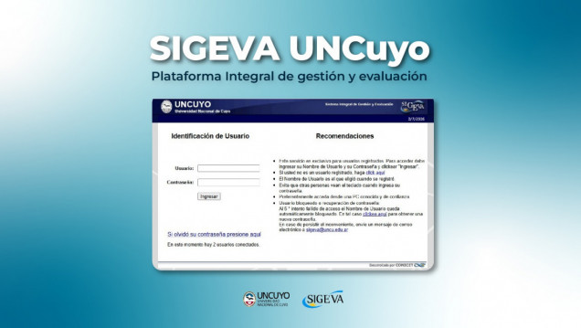 imagen La UNCUYO actualizó su plataforma SIGEVA