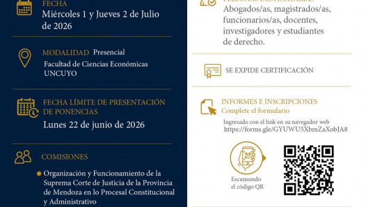 imagen Mendoza será sede de las Jornadas sobre Proceso Constitucional y Administrativo
