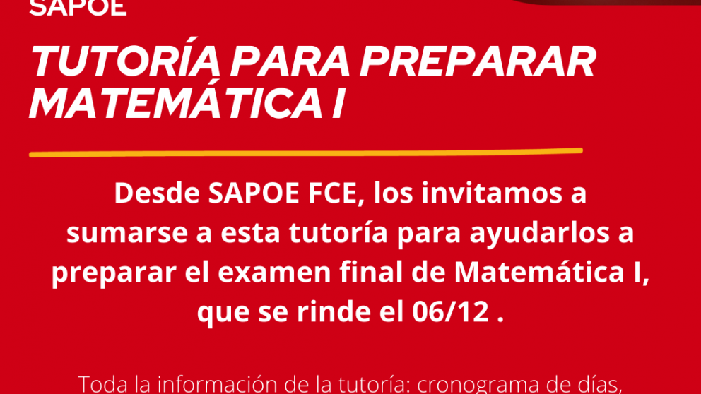 imagen Tutoría para preparar Matemática I