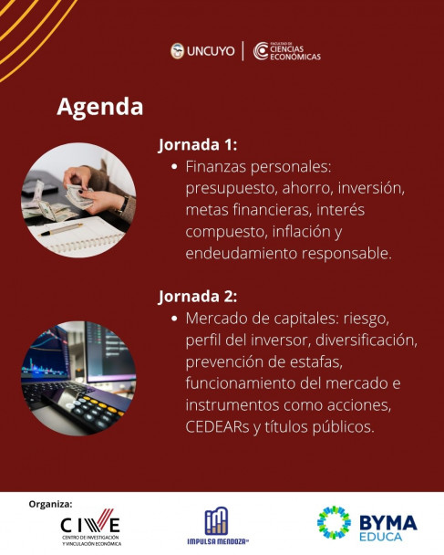 imagen Educación financiera para docentes y estudiantes: llegan las Jornadas de BYMAEDUCA, Impulsa Mendoza y la UNCuyo