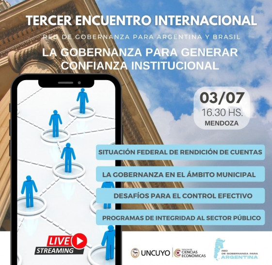 imagen La UNCUYO será sede del 3° encuentro internacional de la Red de Gobernanza Argentina y la Red Gobernanza Brasil