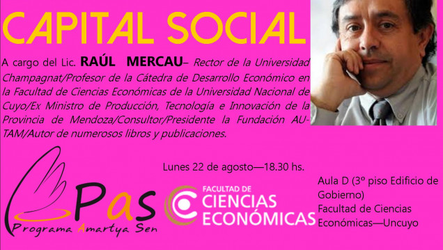 imagen Clase abierta sobre CAPITAL SOCIAL a cargo del Lic. Raúl Mercau