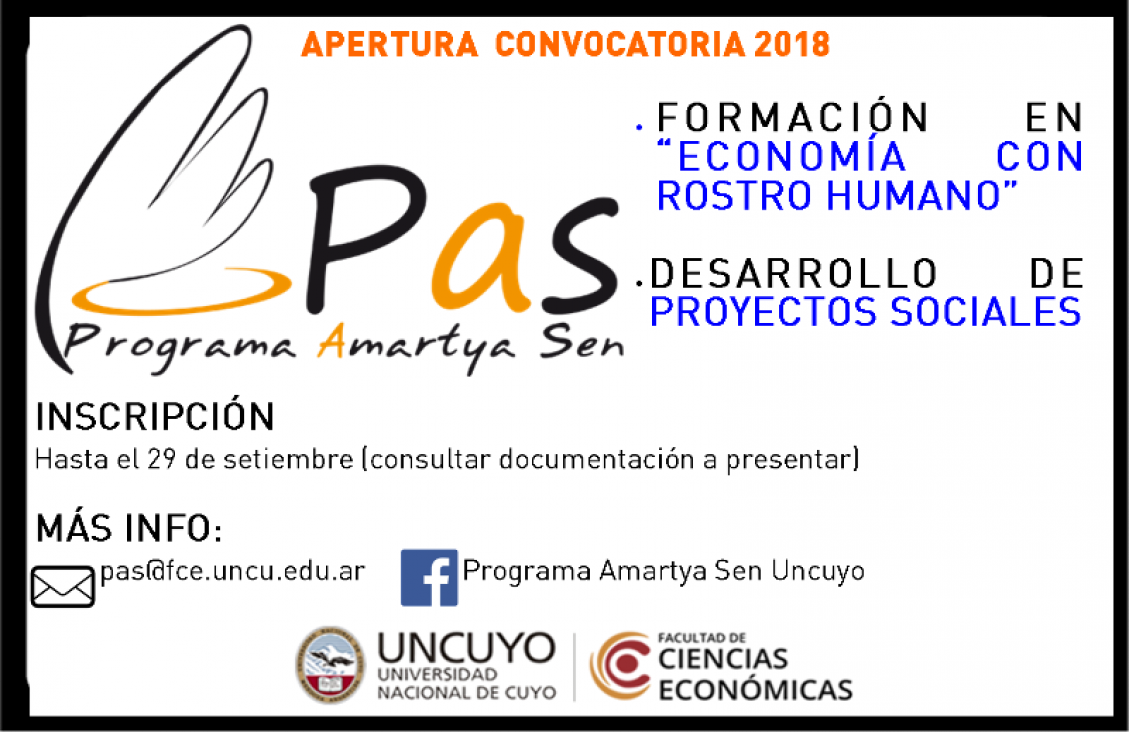 imagen Convocatoria Programa Nacional Amartya Sen - UNCUYO  2018.