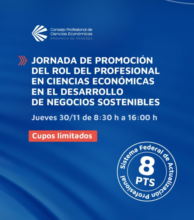 imagen PARTICIPÁ DE LA JORNADA DE PROMOCIÓN DEL ROL DEL PROFESIONAL EN CIENCIAS ECONÓMICAS EN EL DESARROLLO DE NEGOCIOS SOSTENIBLES