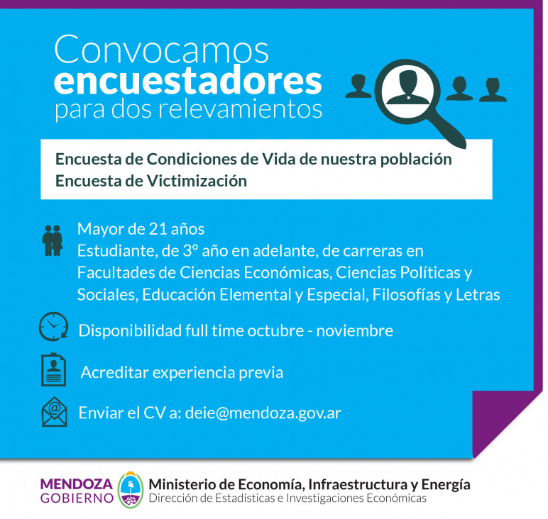 imagen Convocan a estudiantes avanzados para relevamiento socio-económico