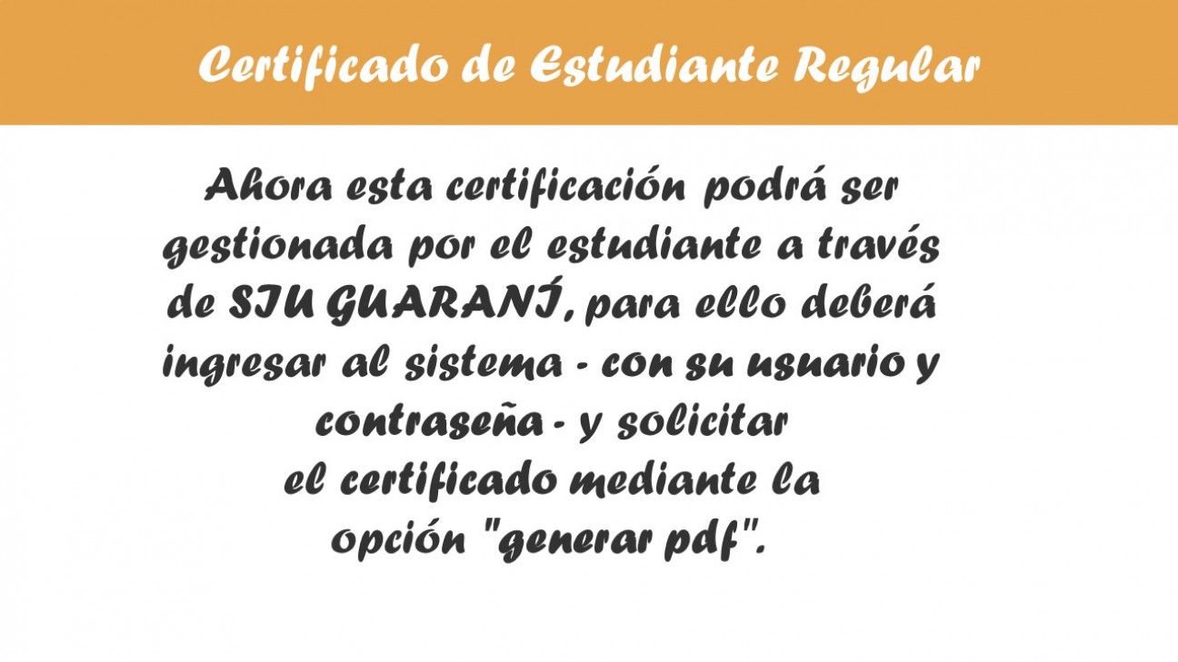 imagen AHORA PODES GENERAR TU CERTIFICADO DE ESTUDIANTE REGULAR