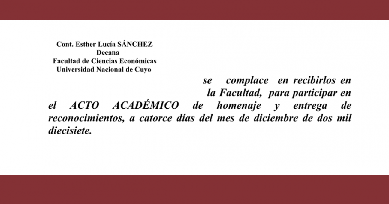 imagen Acto académico de homenaje y entrega de reconocimientos