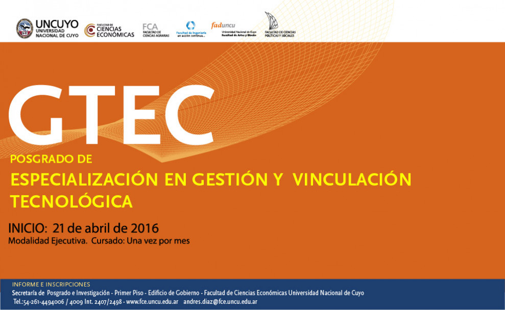 imagen Comienza el Posgrado de Especialización en Gestión y Vinculación Tecnológica (GTEC)