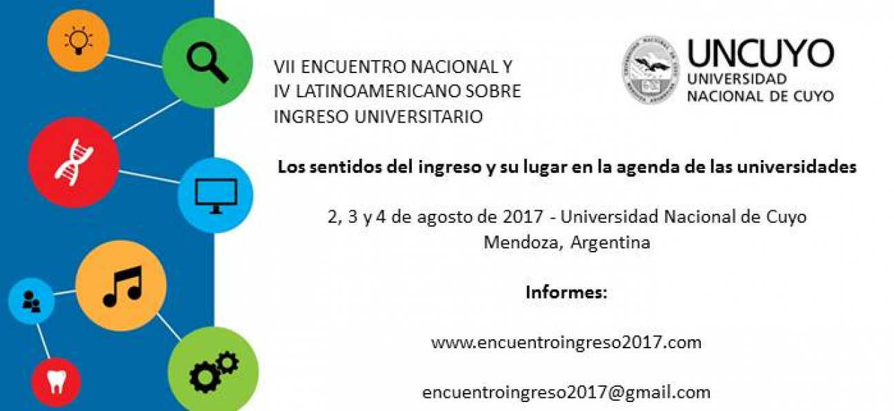 imagen VII Encuentro Nacional y IV Latinoamericano sobre Ingreso Universitario: "Los sentidos del Ingreso y su lugar en la agenda de las universidades"