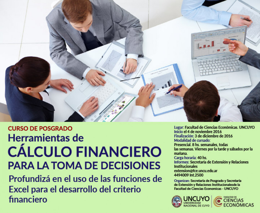 imagen Curso de Posgrado: Herramientas de Cálculo Financiero para la toma de decisiones