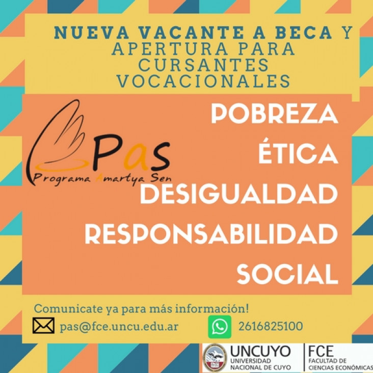 imagen 8° convocatoria "Programa Nacional de Formación en Ética para el Desarrollo, Premio  Amartya Sen (PAS)"