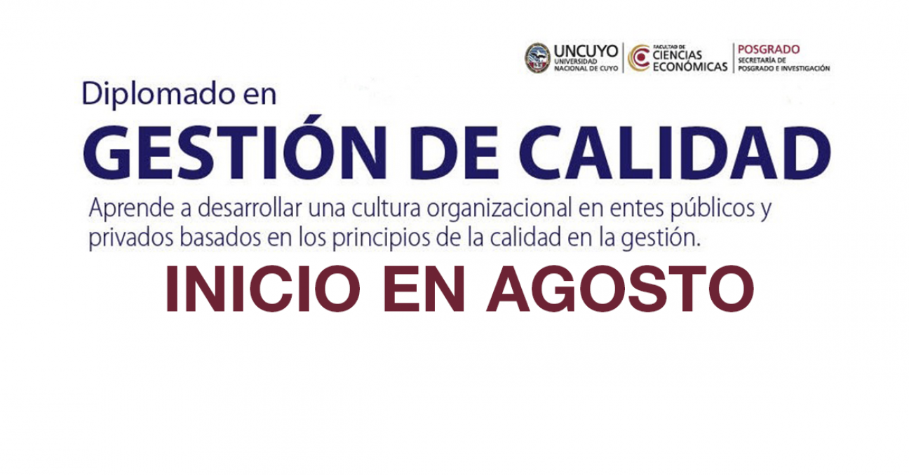 imagen Se encuentran abiertas las inscripciones para el Diplomado en Gestión de Calidad.