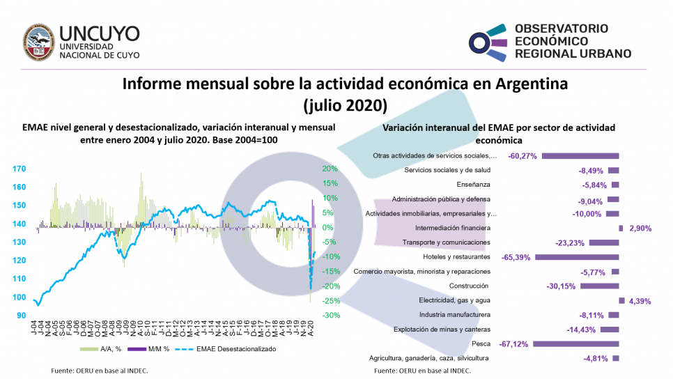 imagen Informe mensual sobre la actividad económica en Argentina (julio 2020)